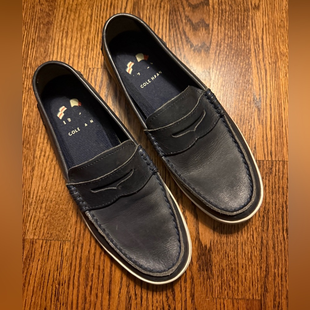 Cole Haan Men's Dark Navy Leather Loafers/Slip-Ons